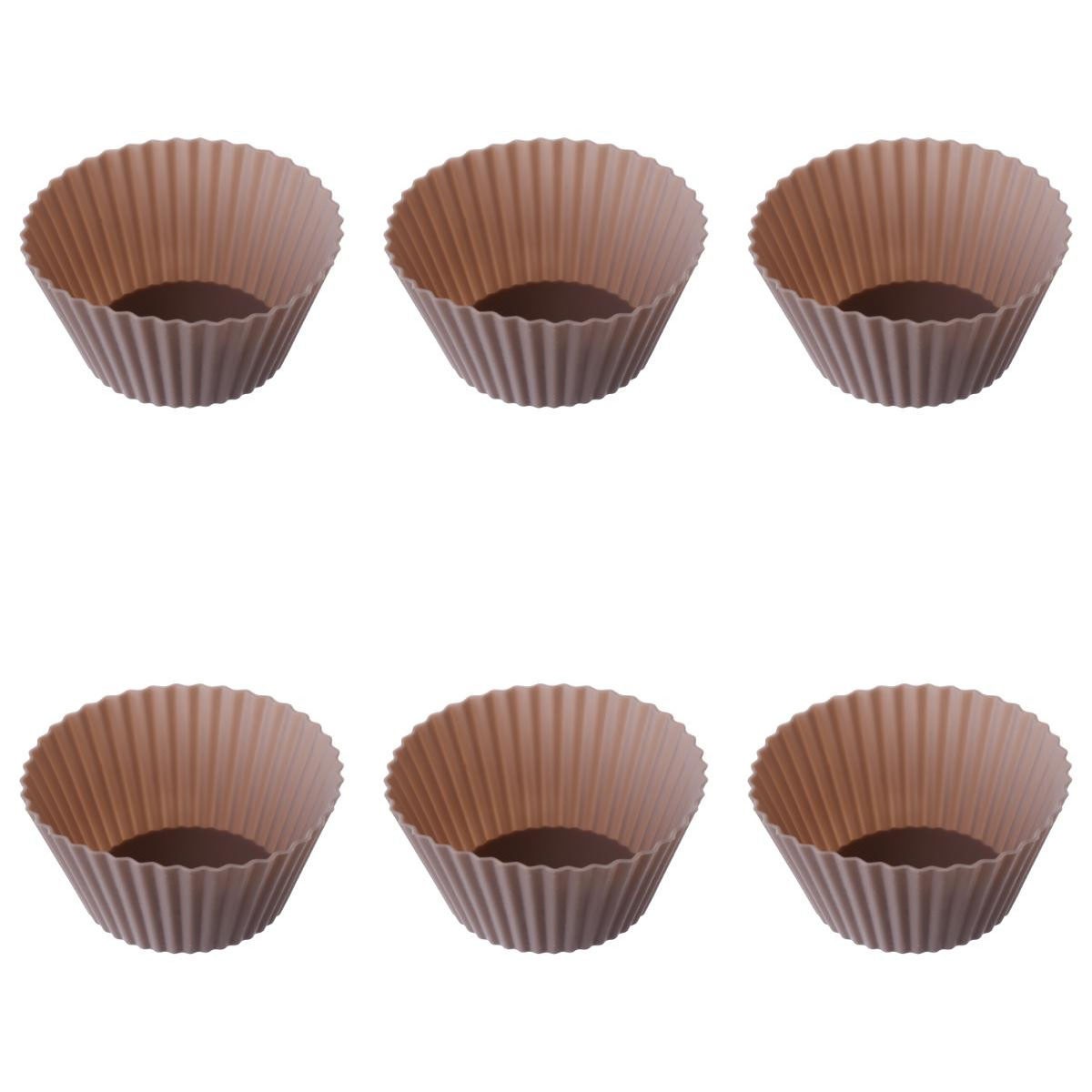 Caissettes à muffin rond en silicone x6 - Perle Dorée