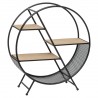 Étagère ronde en métal sur pieds D50cm TIMEO, RETRO FACTORY - Bois et noir
