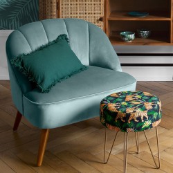Fauteuil en velours NAOVA, MODERN 1920 - Vert