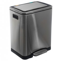 Poubelle à tri 15+15L KOUROU - Argent