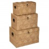 Lot de 3 malles de rangement en bois ARTY STUDIO - Beige