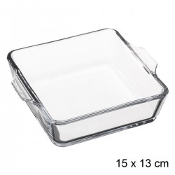 Mini plat carré en verre 15X13cm - Transparent