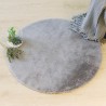 Tapis rond en fourrure extra doux D80cm - Gris