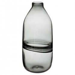 Vase bouteille H30cm LINE - Gris