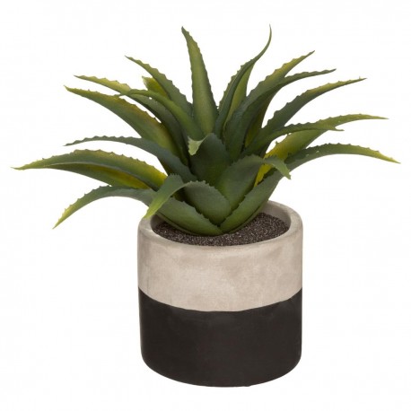 Plante artificielle en pot ciment bicolore H28cm - Noir
