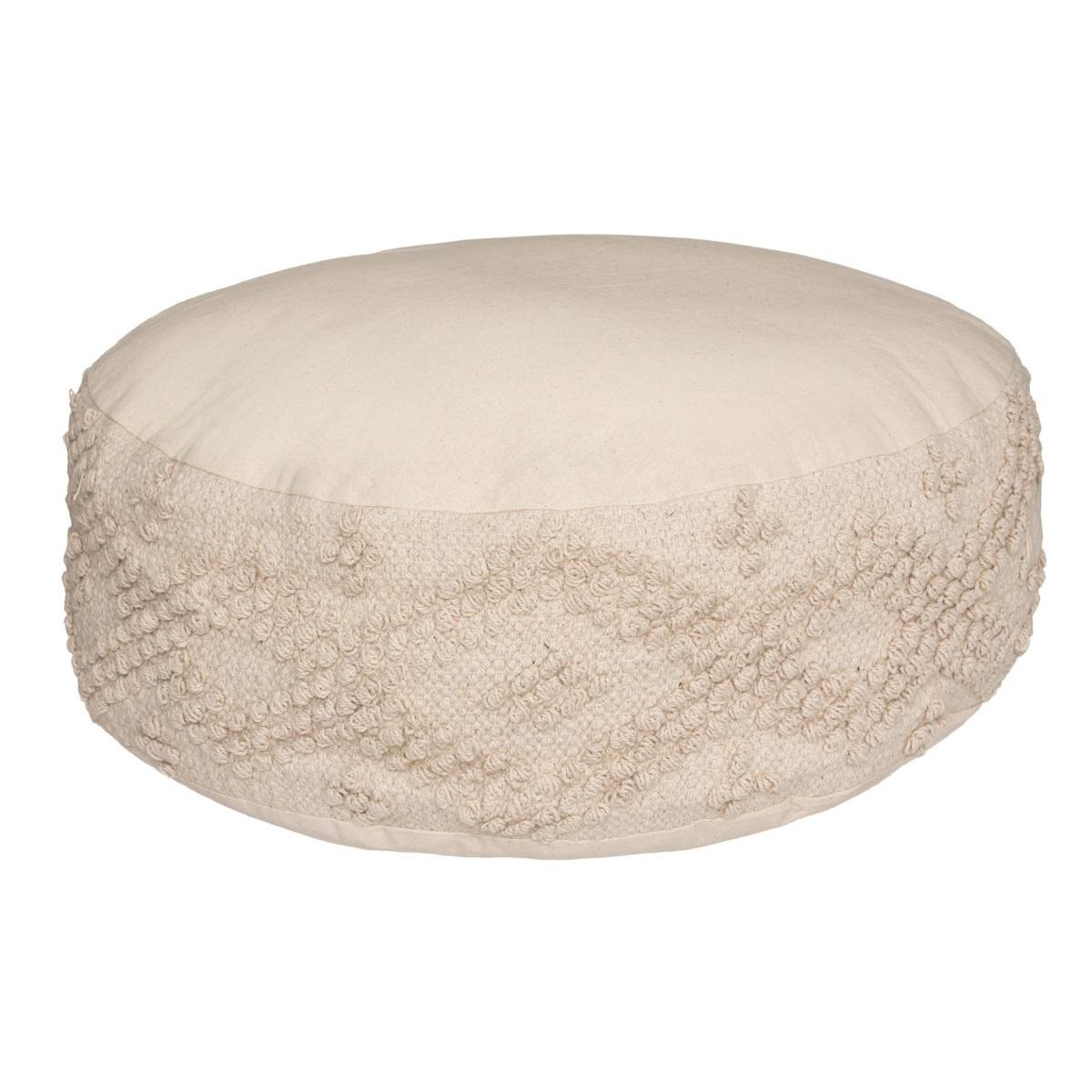 Coussin de sol rond motif en relief D8cm SAFARI LODGE - Ivoire Coussin de sol rond motif en relief D8cm SAFARI LODGE - Ivoire