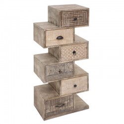 Commode 6 tiroirs en bois de manguier AJAY - Sable