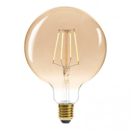 Ampoule LED 4W filament droit D12,5cm GLOBE - Ambre