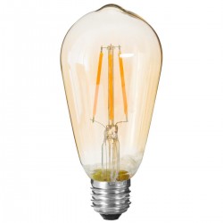 Ampoule LED 2W filament droit D6,5cm LARME - Ambre