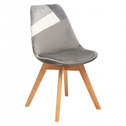 Chaise tricolore patch BAYA - Gris