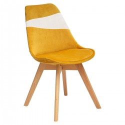 Chaise tricolore patch BAYA - Ocre