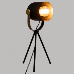 Lampe en métal sur trépied H45cm - Noir