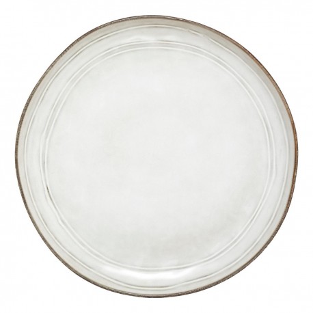 Assiette plate en céramique D26cm FLOWER FACTORY - Gris crème