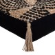 Coussin de sol en jute motif mandala à petit pois 38X38cm - Noir
