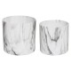Lot de 2 pots en céramique effet marbre CONTEMP' HOME - Blanc