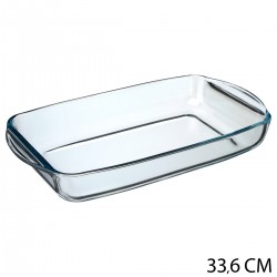 Plat rectangulaire en verre 34X19cm - Transparent