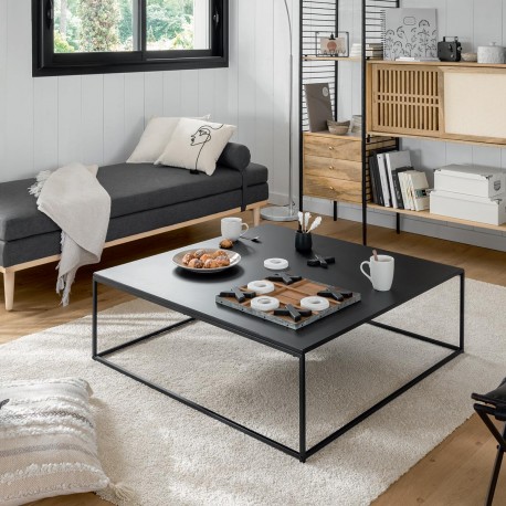 Table basse carrée en métal GOTA - Noir