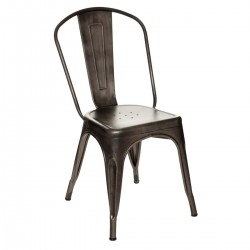 Chaise en métal NIKO, PRECIOUS LOFT - Gris vintage