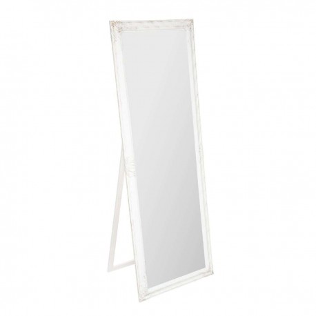 Miroir sur pied cadre en bois d'eucalyptus 172X62cm - Blanc vieilli
