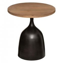 Table à café totem plateau en bois MATHIS - Noir