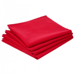 Lot de 4 serviettes de table en coton - Rouge