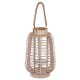 Lanterne en rattan et photophore en verre H33cm