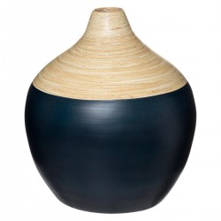 Vase en bambou H30cm HÔTEL CLUB - Bleu foncé