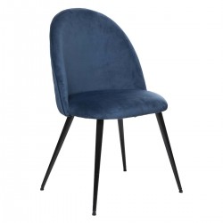 Chaise en velours SLANO - Bleu