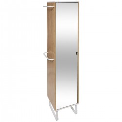 Colonne de salle de bain en bambou avec miroir H180cm LEVIA - Bambou