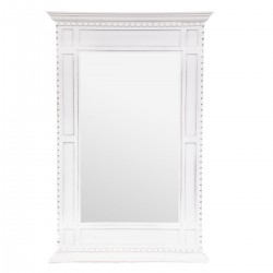 Miroir en bois façon cheminée H115cm - Blanc