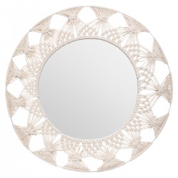 Miroir contour en coton D56cm PALM COCKTAIL - Lin
