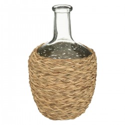 Vase en verre avec tressage H31cm DAME JEANNE - Transparent