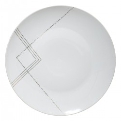 Assiette plate en porcelaine D27cm GRAND HÔTEL - Blanc et doré