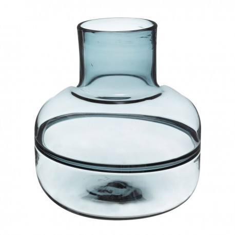 Vase en verre D23,5cm LINE SHINE - Bleu gris