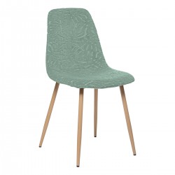 Chaise en velours pieds imitation hêtre ROKA, PALM COCKTAIL - Vert céladon