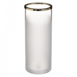 Vase en verre givré H25cm ARTIFICE - Transparent contour doré