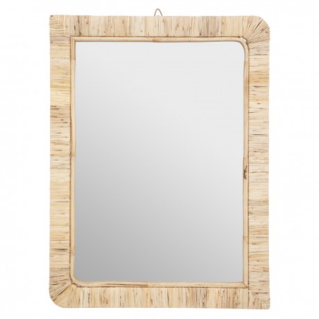 Miroir rectangle en rotin 45X60cm MELANY - Beige