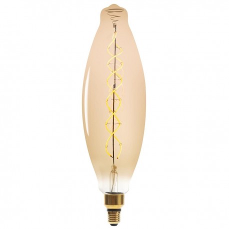 Ampoule amande LED 4W filament torsadé 43cm - Ambre