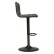 Chaise de bar ajustable en simili-cuir design vintage DELEK - Gris