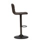 Chaise de bar ajustable en simili-cuir design vintage DELEK - Marron tonka