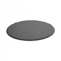 Assiette ronde en ardoise D22cm - Noir