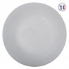 Assiette plate ronde en verre opale trempé D27cm JEANNE - Blanc