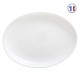Assiette ovale en verre opale trempé 25X33cm JEANNE - Blanc