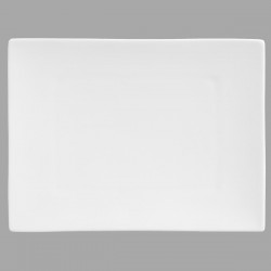 Assiette de dessert rectangle en porcelaine 22X17cm TOKYO - Blanc