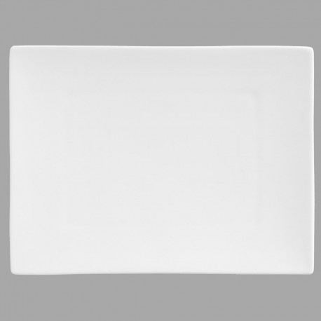 Assiette de dessert rectangle en porcelaine 22X17cm TOKYO - Blanc