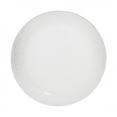 Assiette plate en verre D27cm PALM COCKTAIL - Transparent
