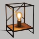 Lampe ampoule cube en métal et en bois d'acacia H26cm SIDÉO - Noir