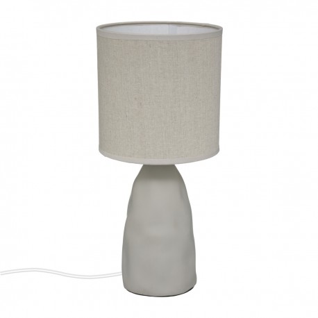 Lampe cylindre en céramique H36,5cm JIM - Lin