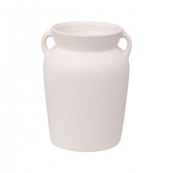Vase en céramique avec anses H20cm - Blanc