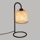 Lampe en métal abat-jour en bambou H43,5cm ALICANTE - Noir et beige